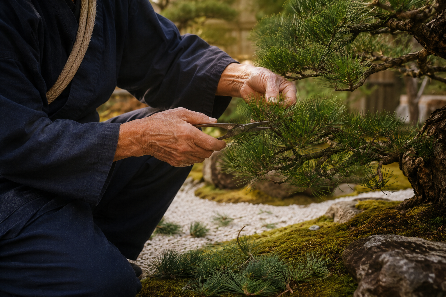 個人邸の松剪定（職人の手仕事）